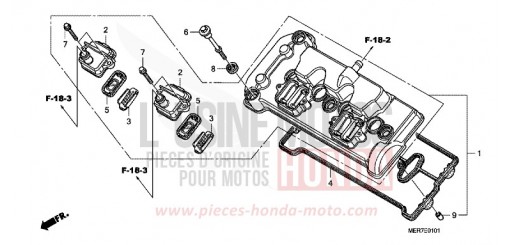 COUVERCLE DE CULASSE (CBF600S8/SA8/N8/NA8) CBF600N8 de 2008